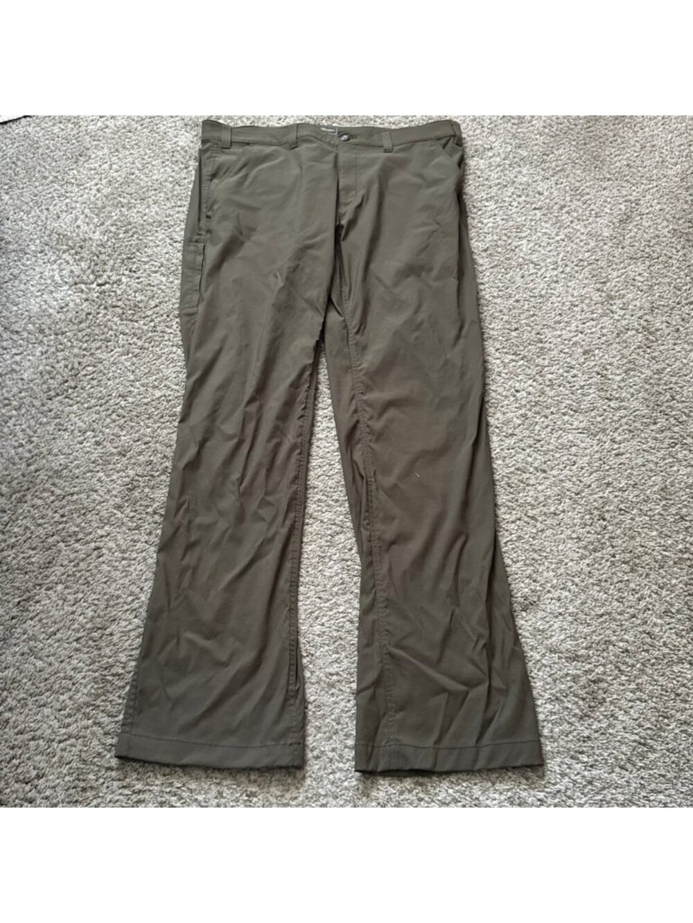 Eddie Bauer TRAVEX Hiking Pants Men's 38x34 Olive Green Nylon Spandex Travel